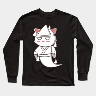 Kawaii Yurei Ghost Cat Long Sleeve T-Shirt